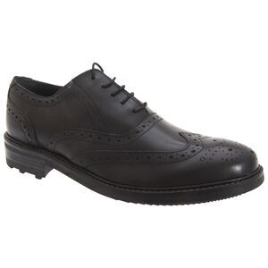 Roamers Mens 5 Eyelet Lace up Casual Brogue Oxford Leather Shoes Sizes 7-13 / Bl
